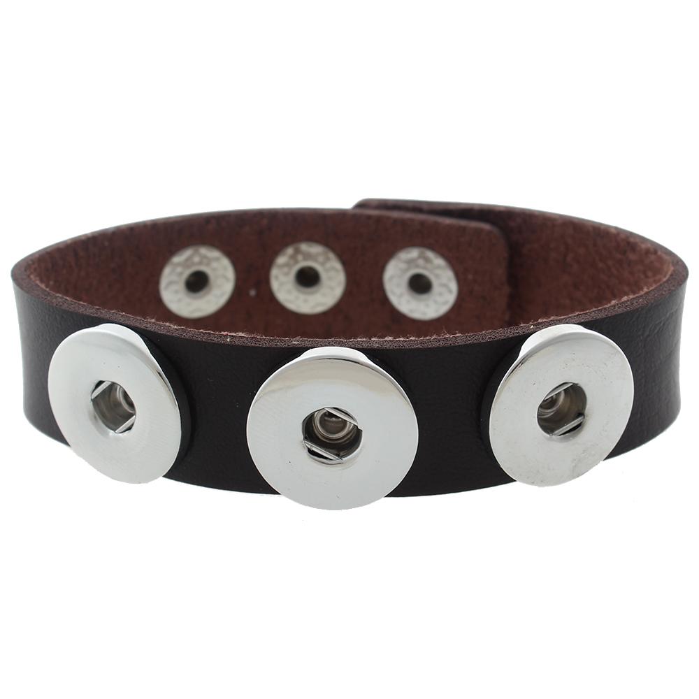 20MM Leather bracelet Snap Bracelet Jewelry