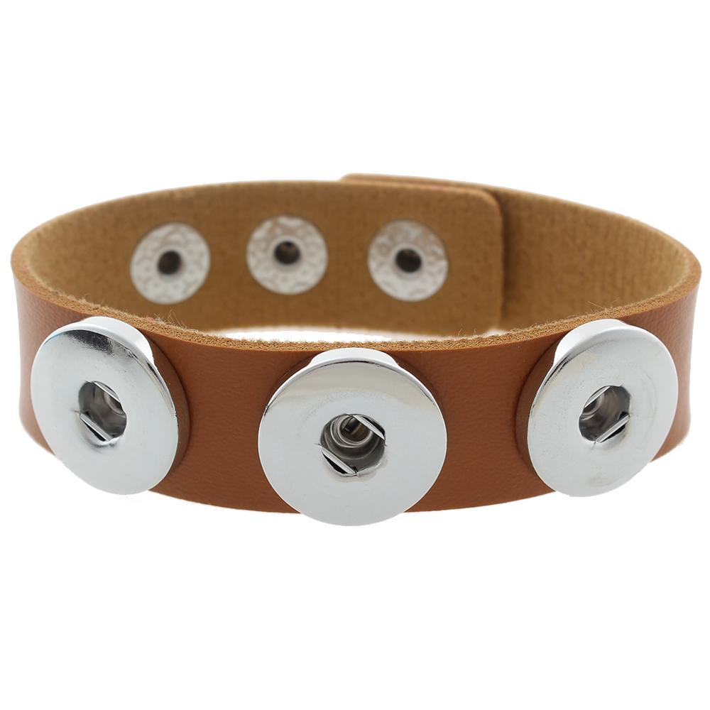 20MM Leather bracelet Snap Bracelet Jewelry