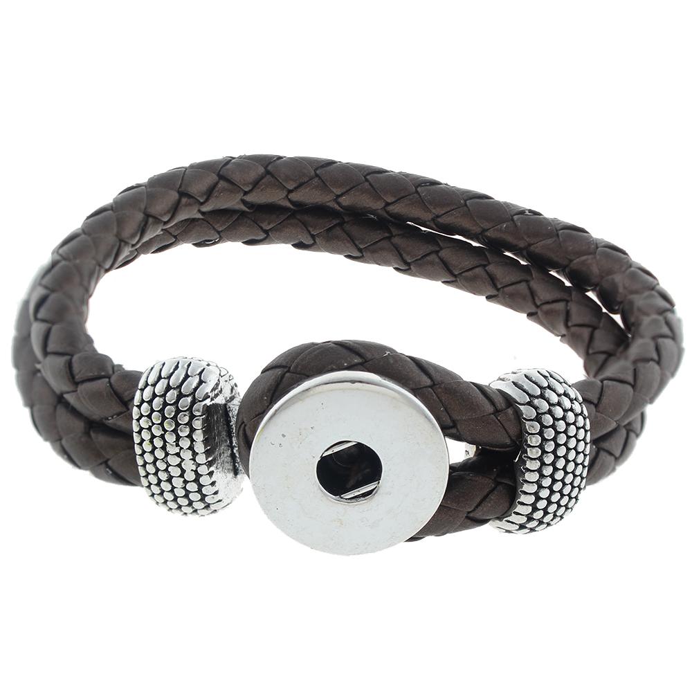 Leather Snap Bracelets brown leather