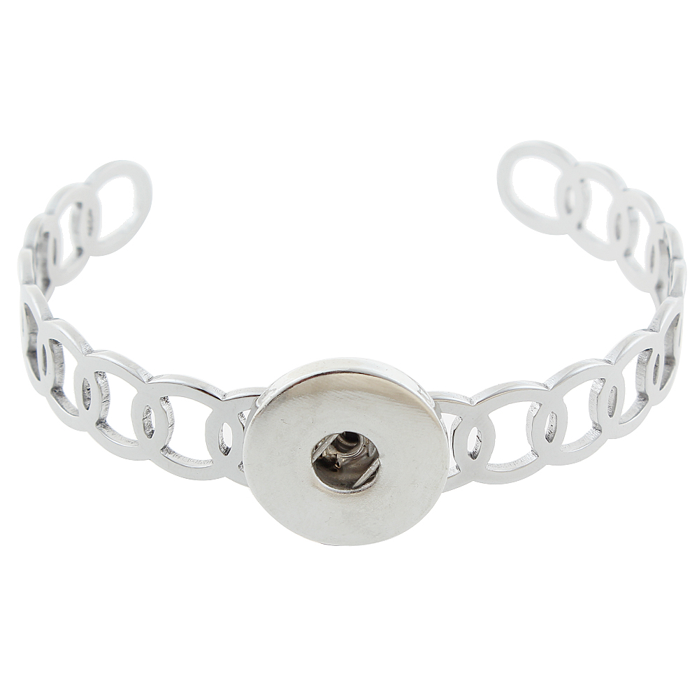 20mm Stainless Steel Snap Bracelet