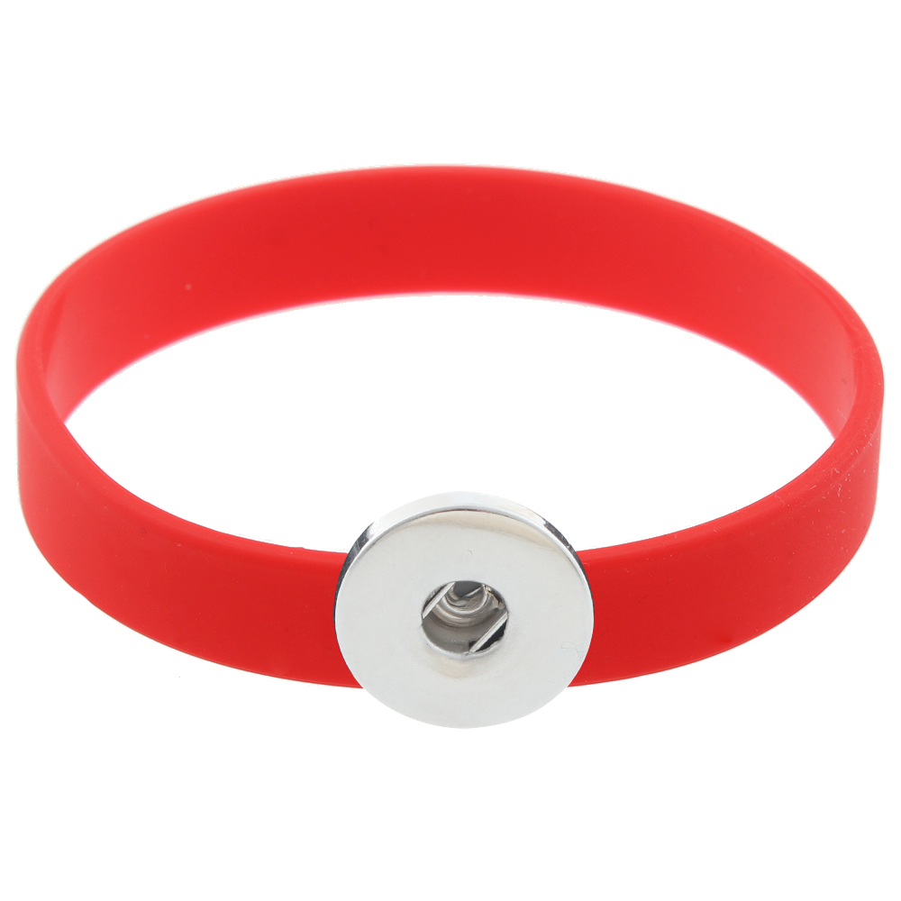 210*12*2mm silicone snap bracelet silver plated