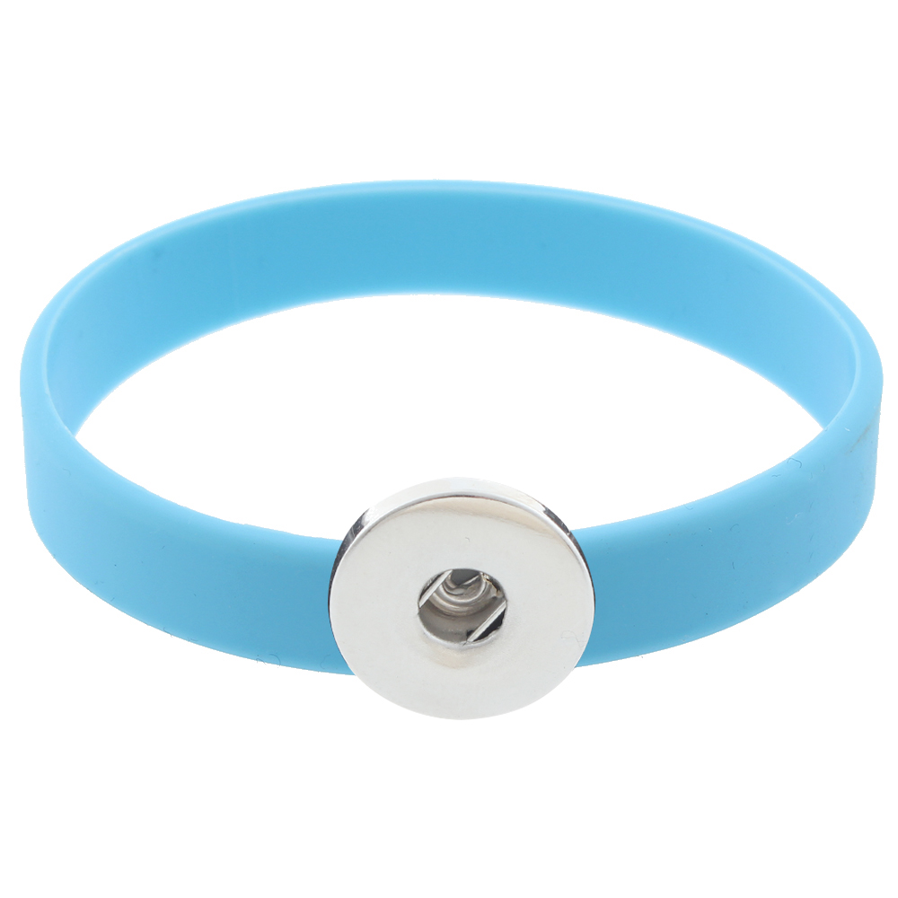 210*12*2mm silicone snap bracelet silver plated