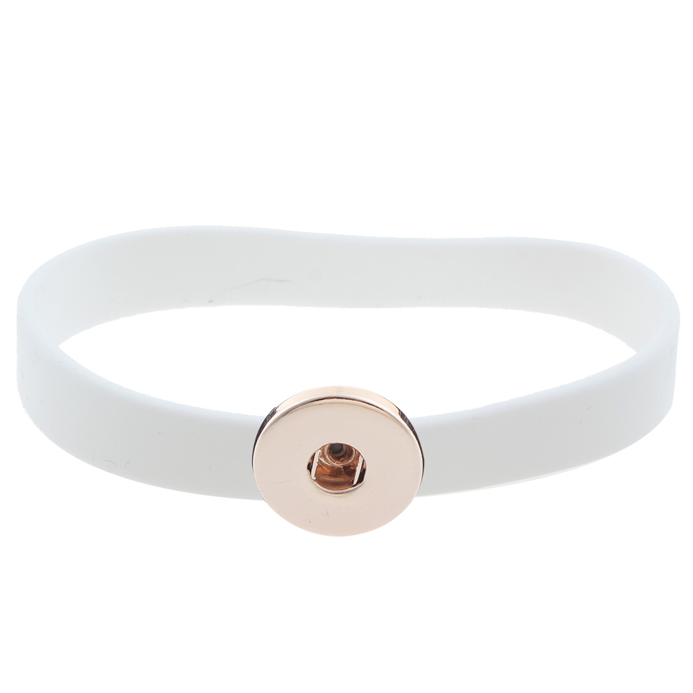 210*12*2mm silicone snap bracelet rose gold plated