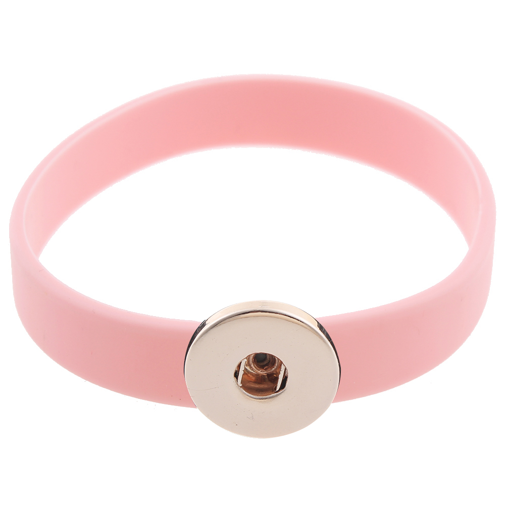 210*12*2mm silicone snap bracelet rose gold plated