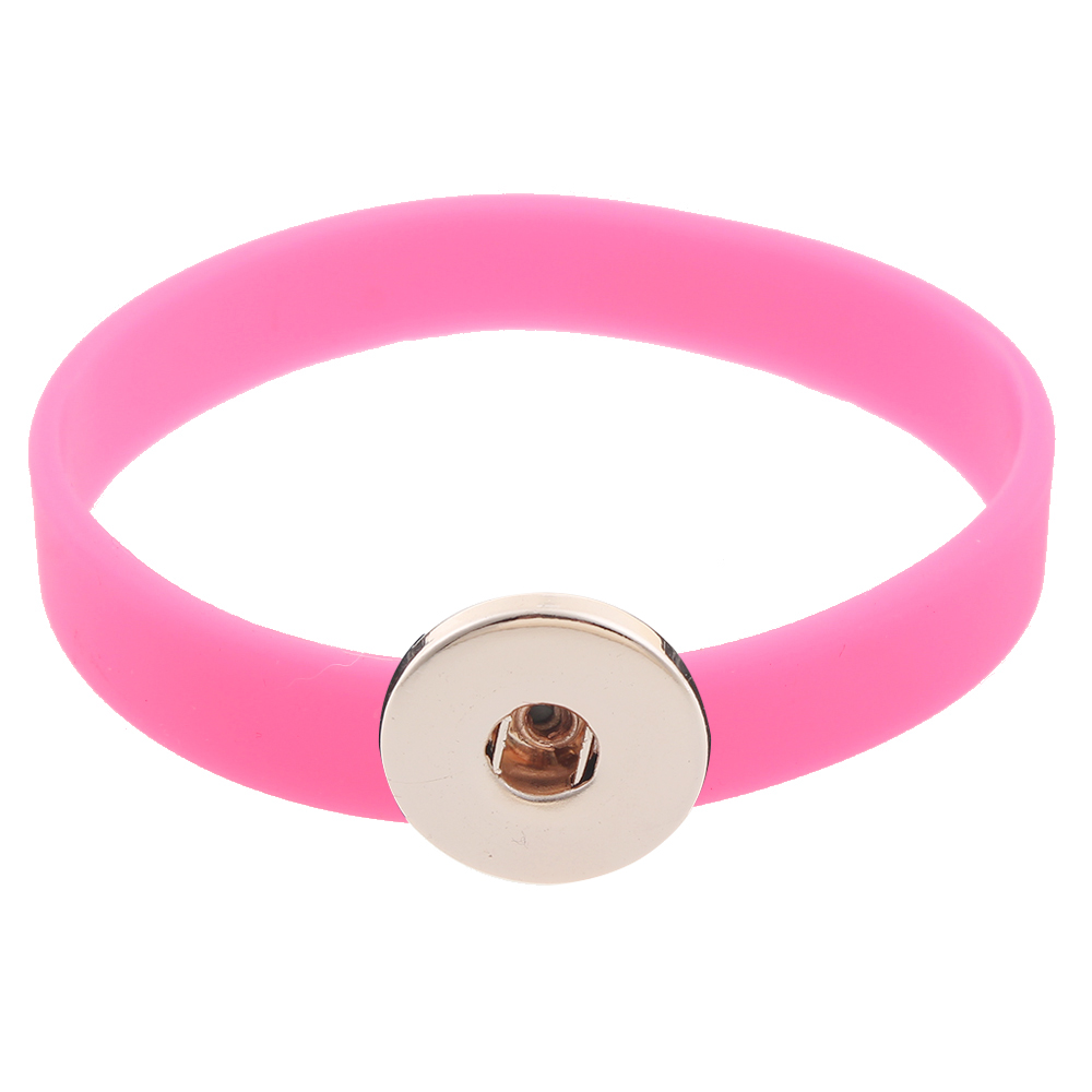 210*12*2mm silicone snap bracelet rose gold plated