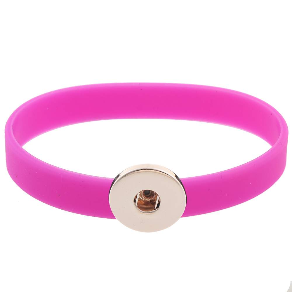 210*12*2mm silicone snap bracelet rose gold plated