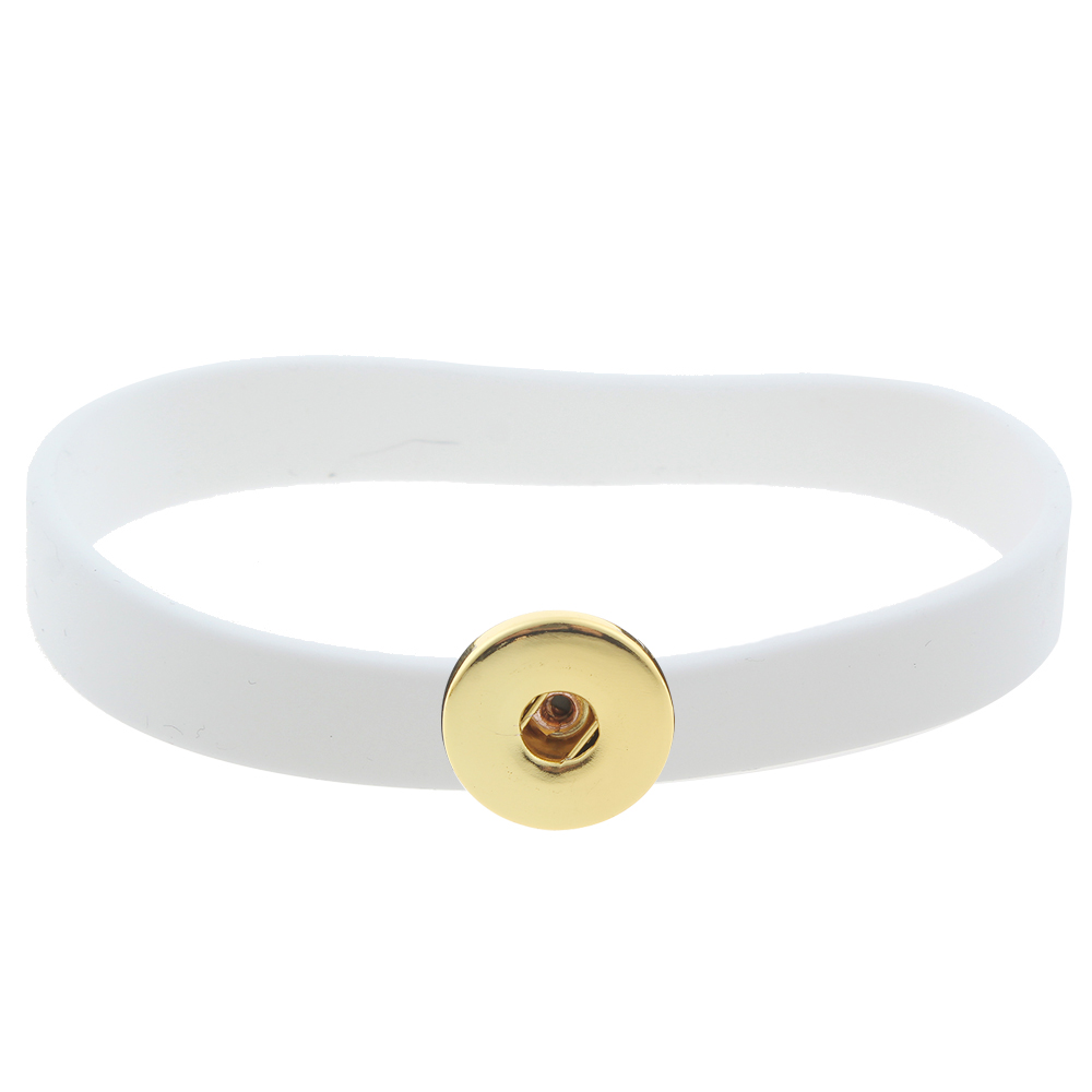 210*12*2mm silicone snap bracelet gold plated