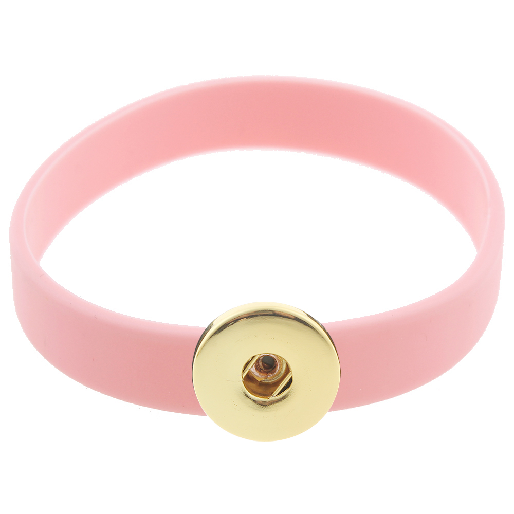 210*12*2mm silicone snap bracelet gold plated