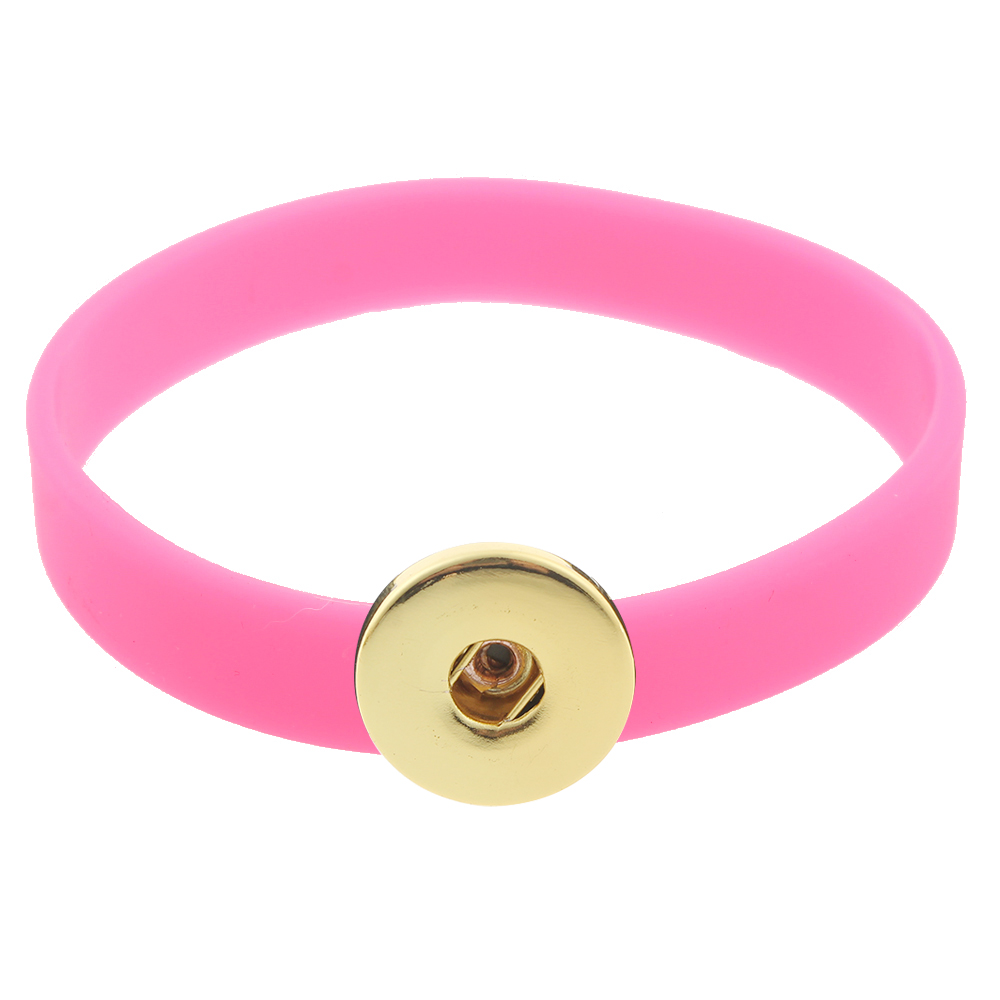 210*12*2mm silicone snap bracelet gold plated