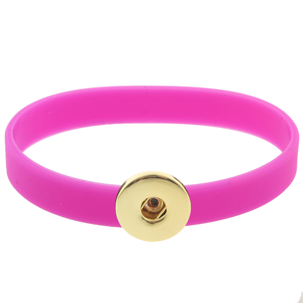 210*12*2mm silicone snap bracelet gold plated