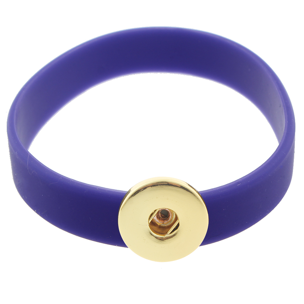 210*12*2mm silicone snap bracelet gold plated