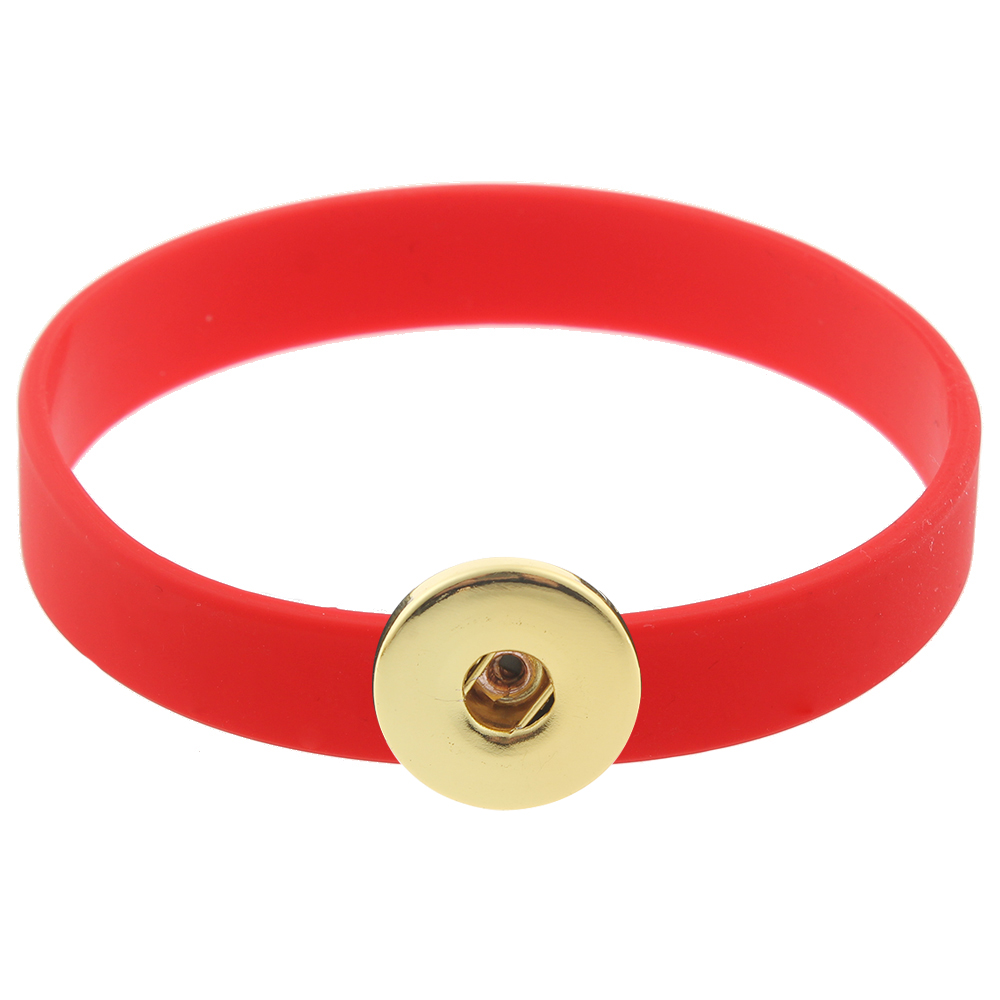 210*12*2mm silicone snap bracelet gold plated