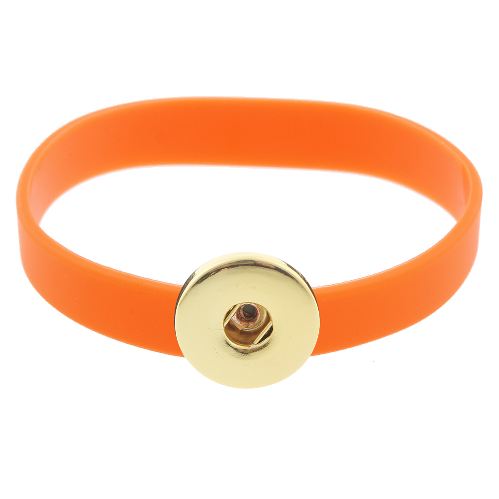 210*12*2mm silicone snap bracelet gold plated