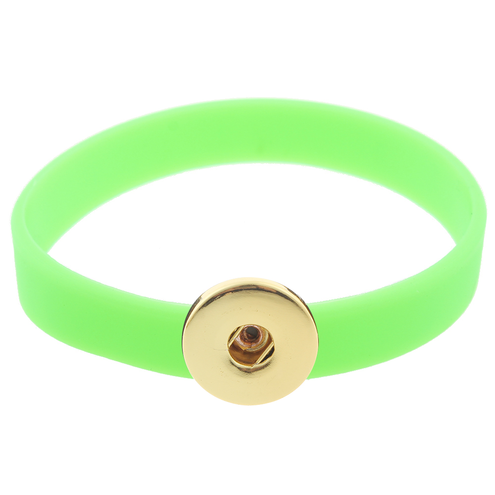 210*12*2mm silicone snap bracelet gold plated