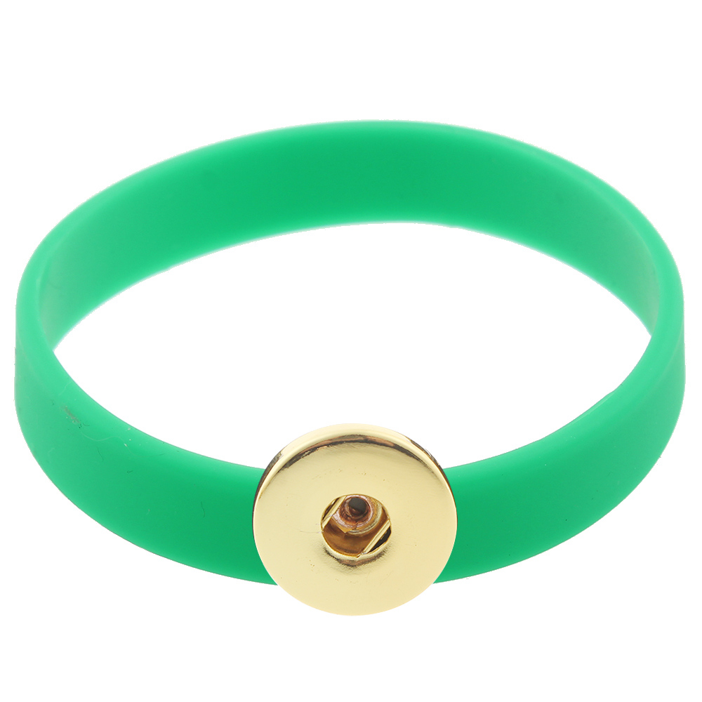 210*12*2mm silicone snap bracelet gold plated