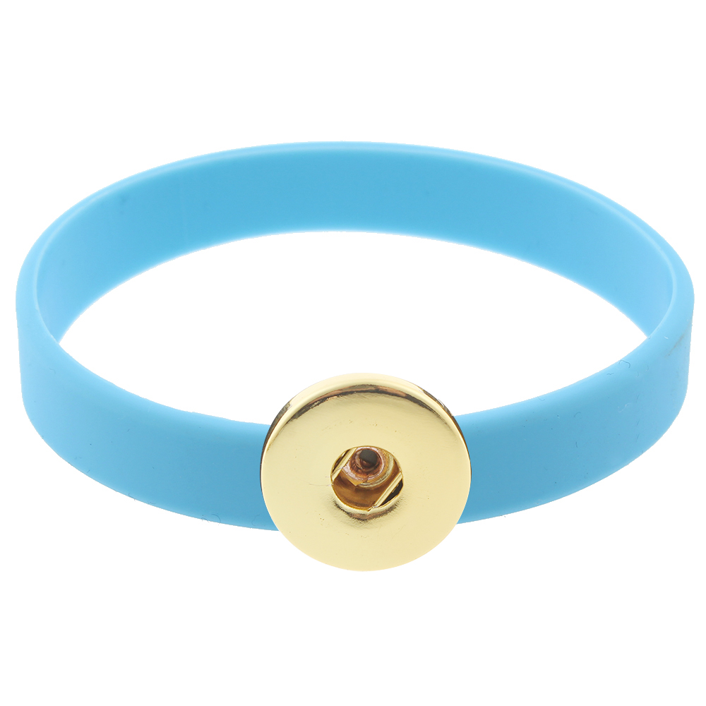 210*12*2mm silicone snap bracelet gold plated