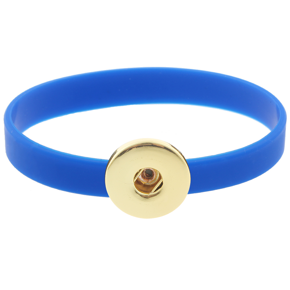 210*12*2mm silicone snap bracelet gold plated