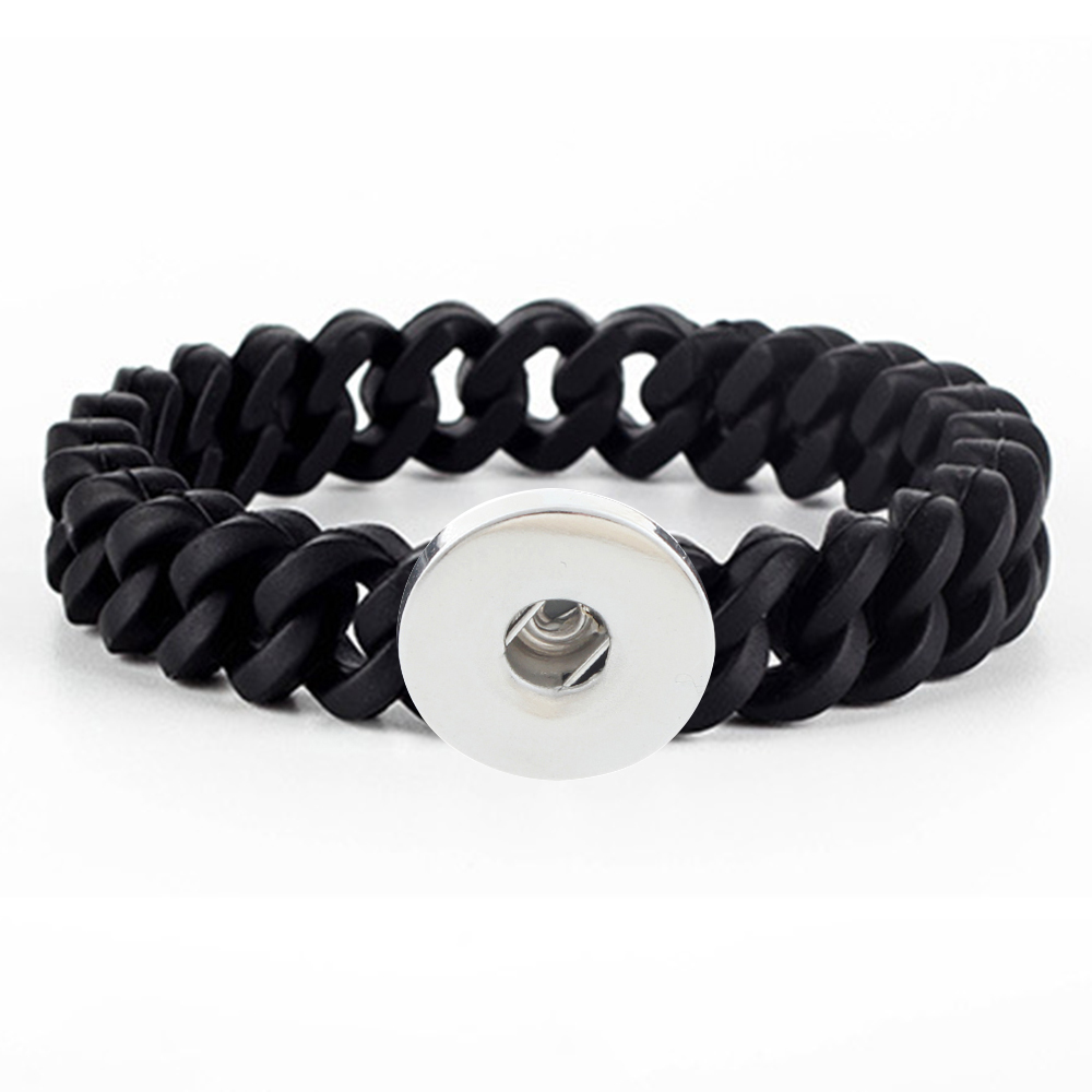 Twist Silicone Bracelet silver plated
