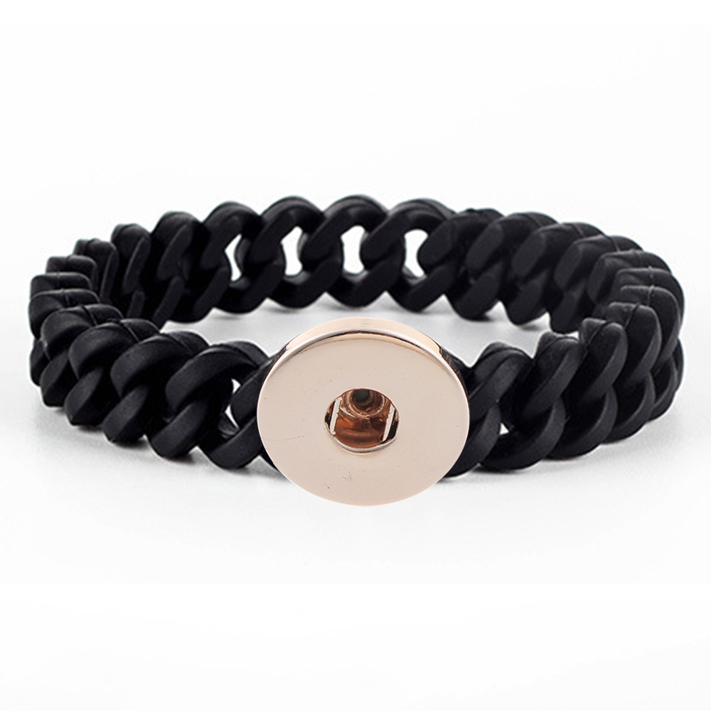 Twist Silicone Bracelet rose gold plated
