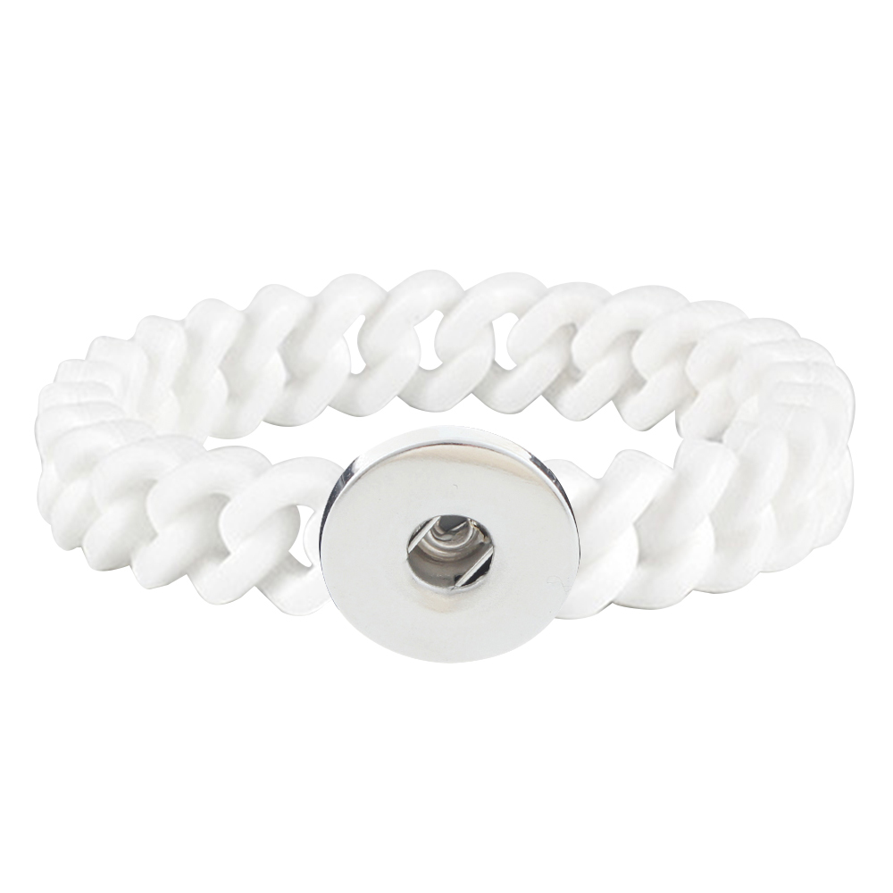 Twist Silicone Bracelet silver plated