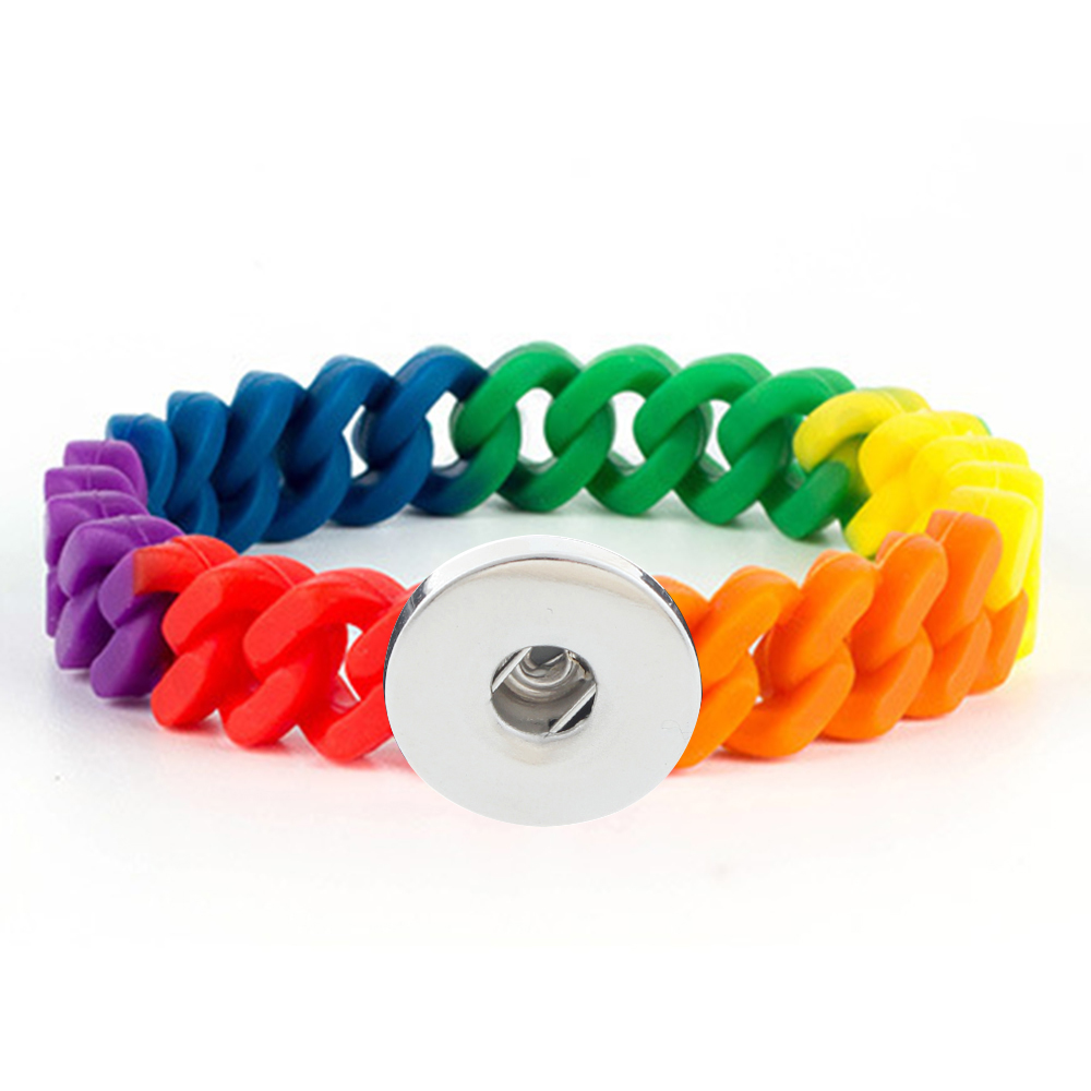 Twist Silicone Bracelet silver plated