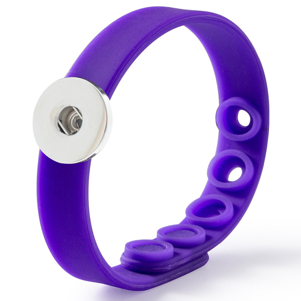 Adjustable silicone bracelet silver plated