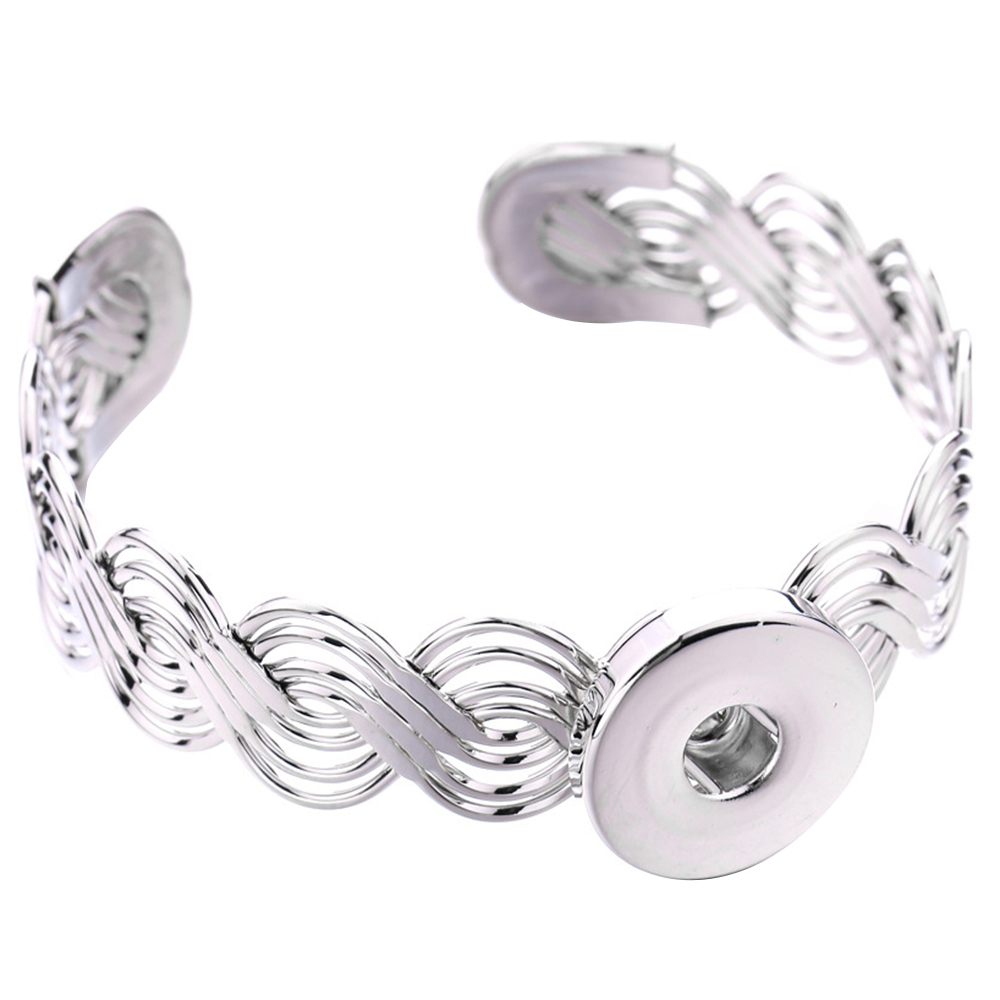 Sliver-plated 20mm snaps bangle