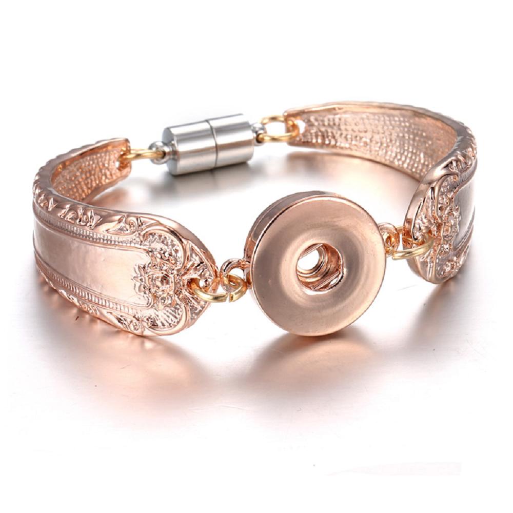 Rose Gold-plated 20MM Snap Bracelet Jewelry