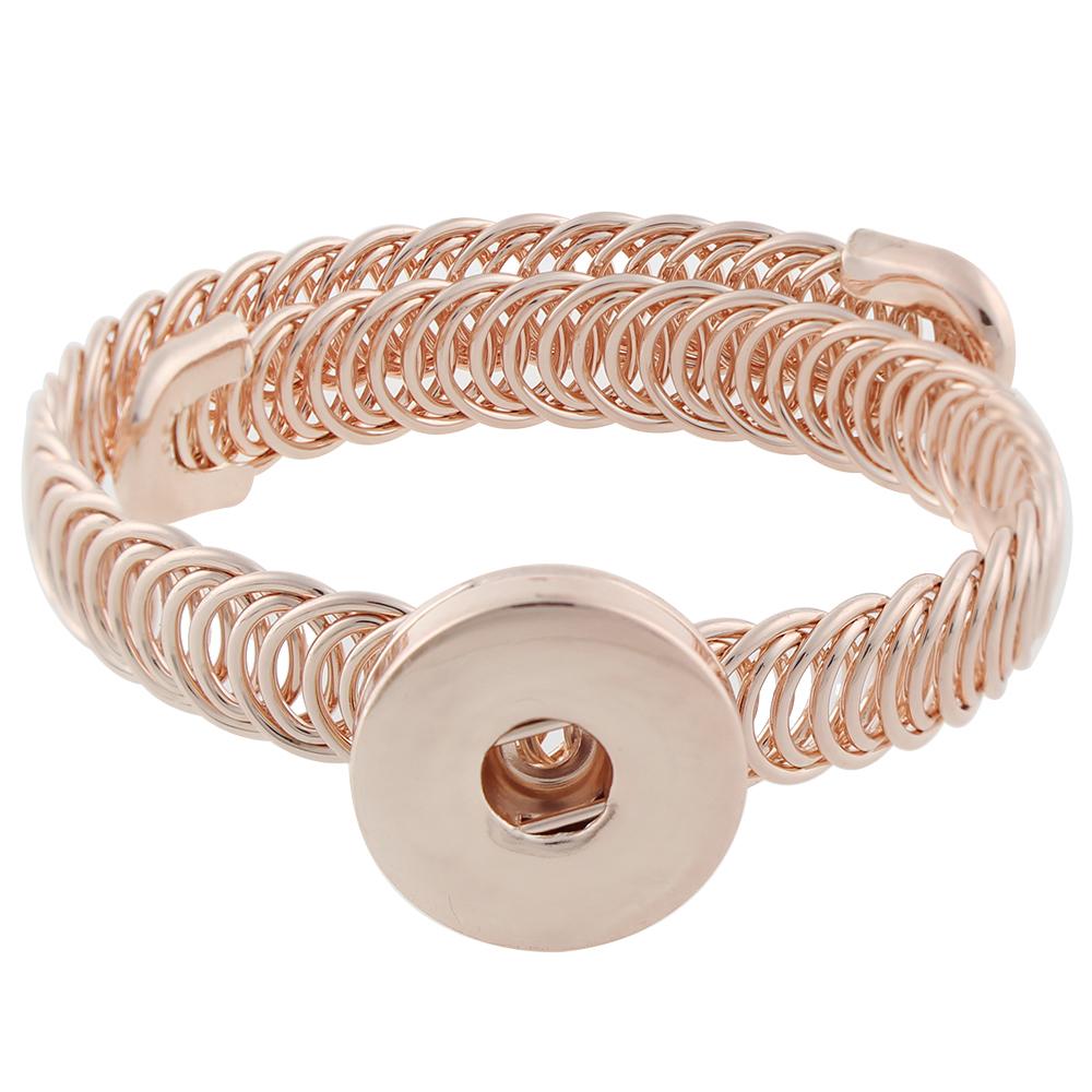 Rose Gold-plated Copper Snaps Button Bracelets Fit 18mm and 20mm Ginger Snaps buttons