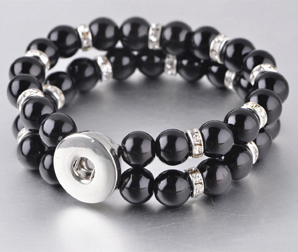 20mm Gemstones Snap Bracelet Jewelry