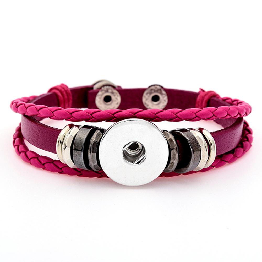 Rose Leather Snap Bracelet Jewelry