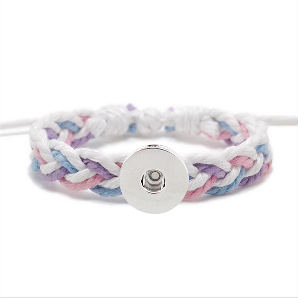 20MM Woven Cotton thread Snap Bracelets