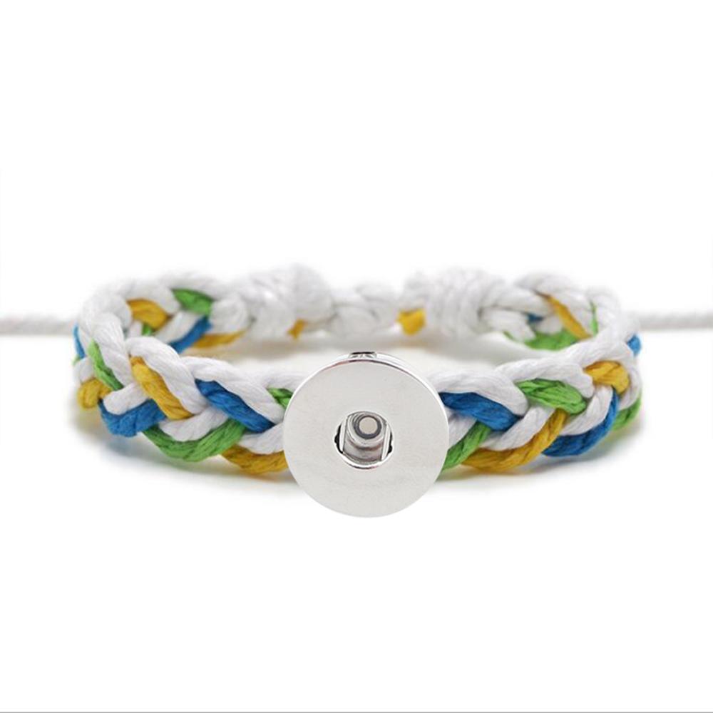 20MM Woven Cotton thread Snap Bracelets