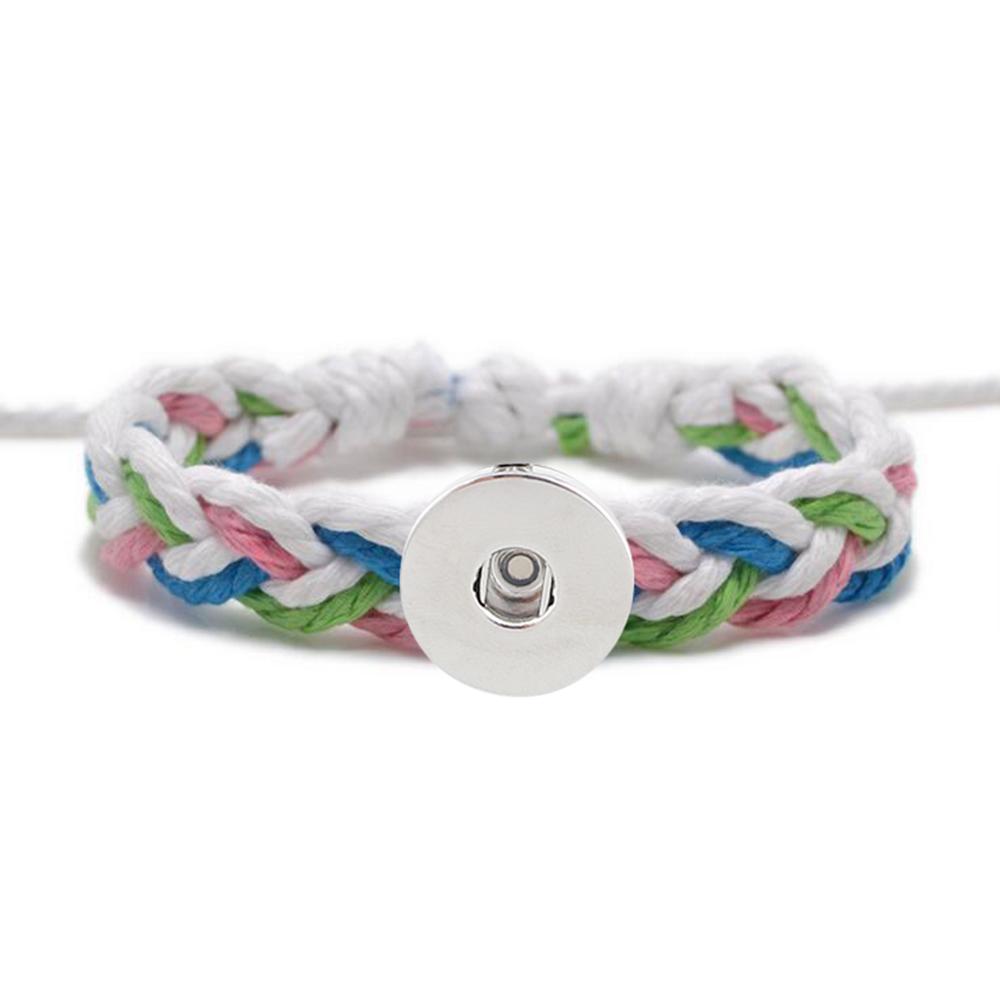 20MM Woven Cotton thread Snap Bracelets