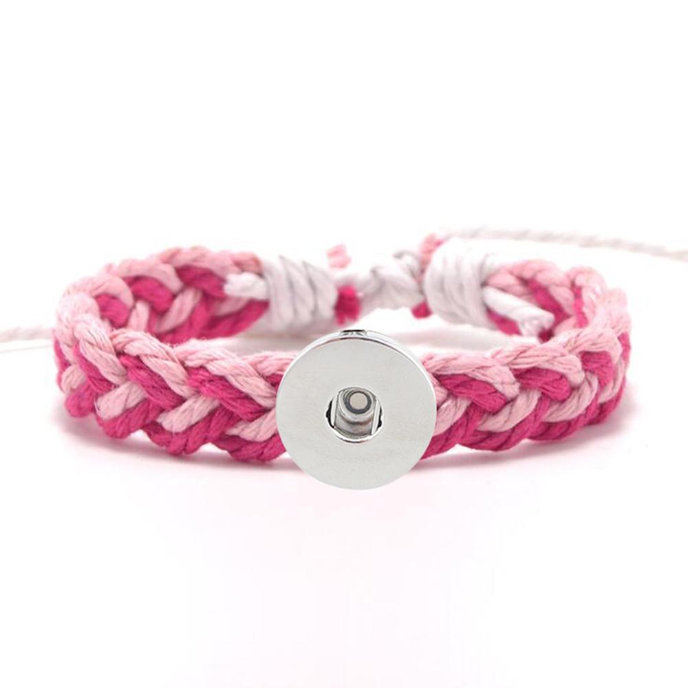 20MM Woven Cotton thread Snap Bracelets