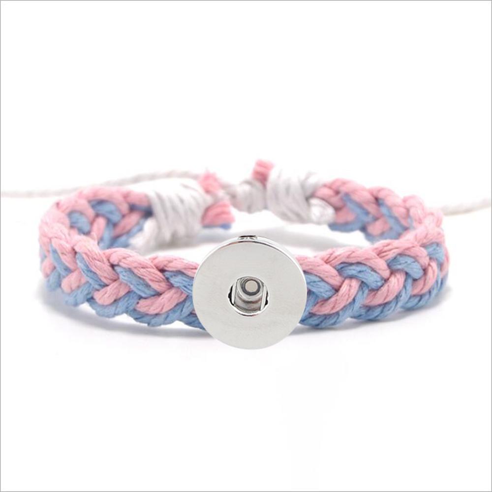 20MM Woven Cotton thread Snap Bracelets