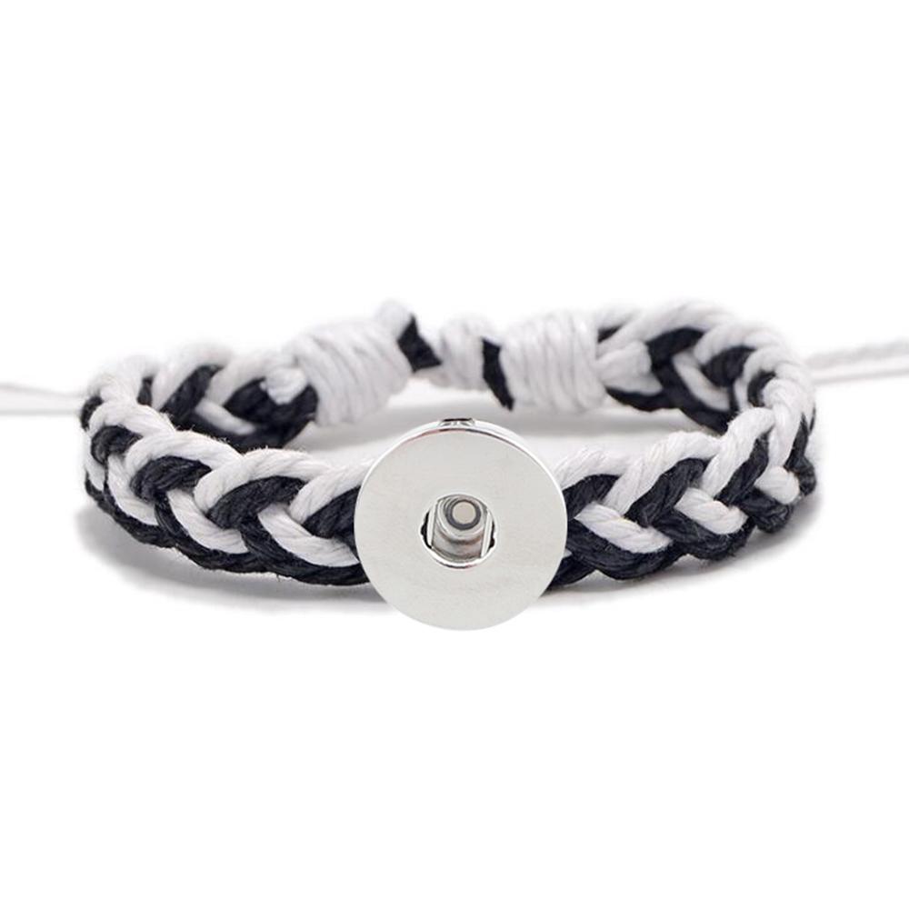 20MM Woven Cotton thread Snap Bracelets