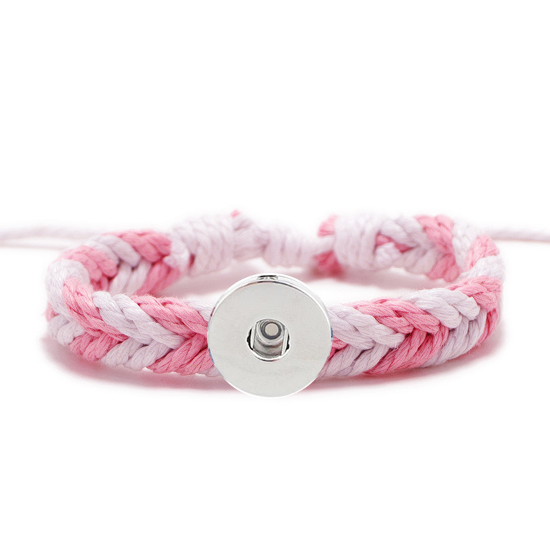 20MM Woven Cotton thread Snap Bracelets