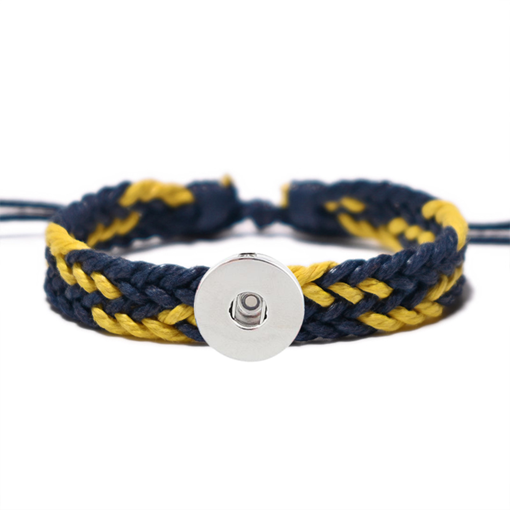 20MM Woven Cotton thread Snap Bracelets