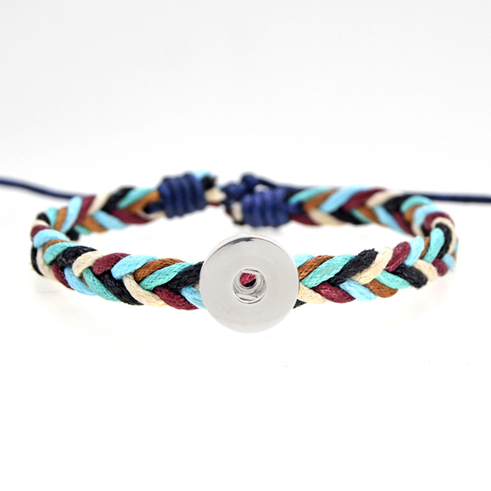 20MM Woven Cotton thread Snap Bracelets