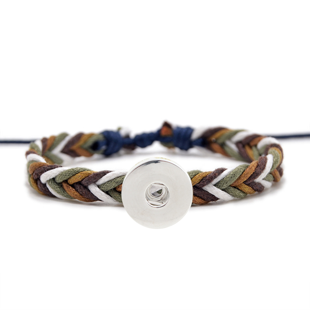 20MM Woven Cotton thread Snap Bracelets