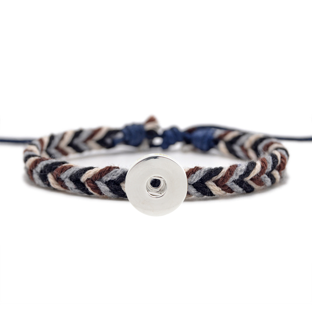 20MM Woven Cotton thread Snap Bracelets