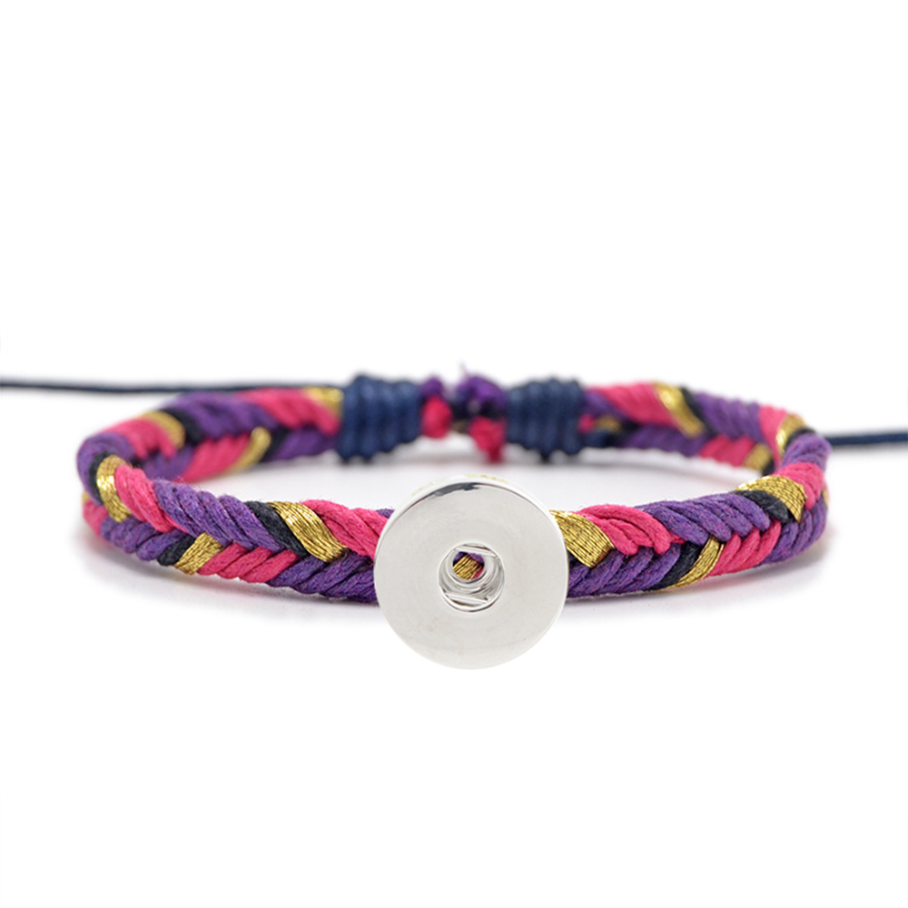 20MM Woven Cotton thread Snap Bracelets