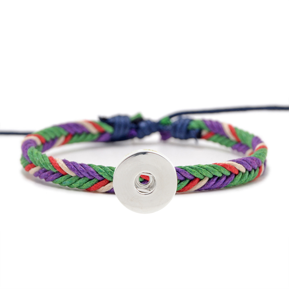 20MM Woven Cotton thread Snap Bracelets