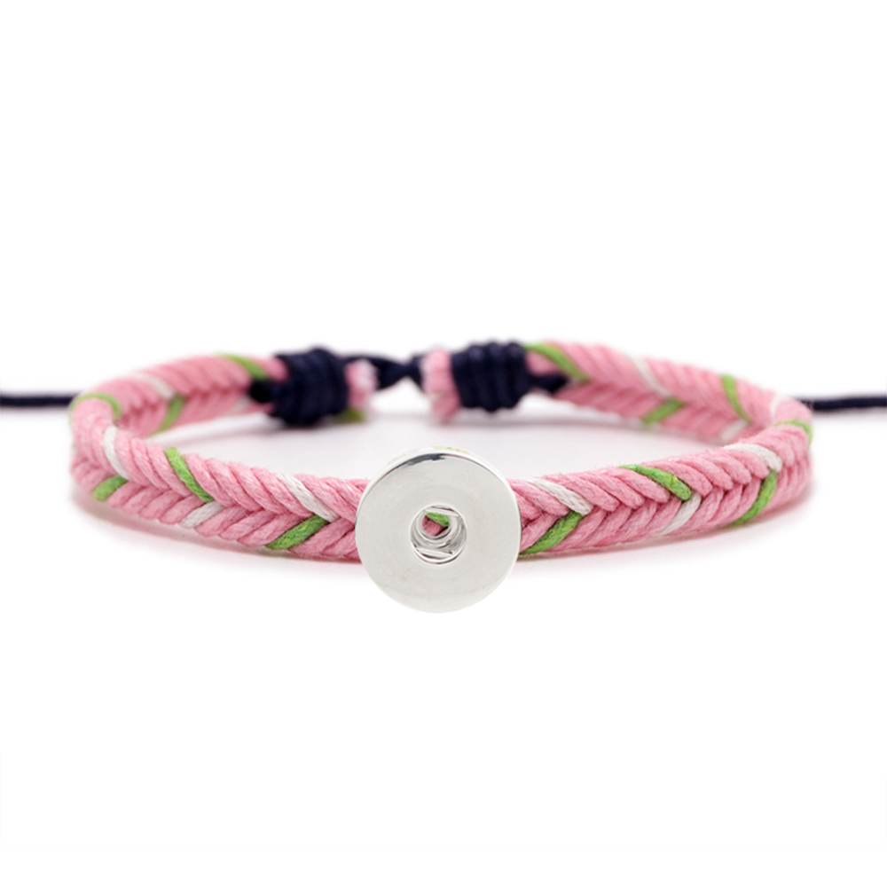 20MM Woven Cotton thread Snap Bracelets