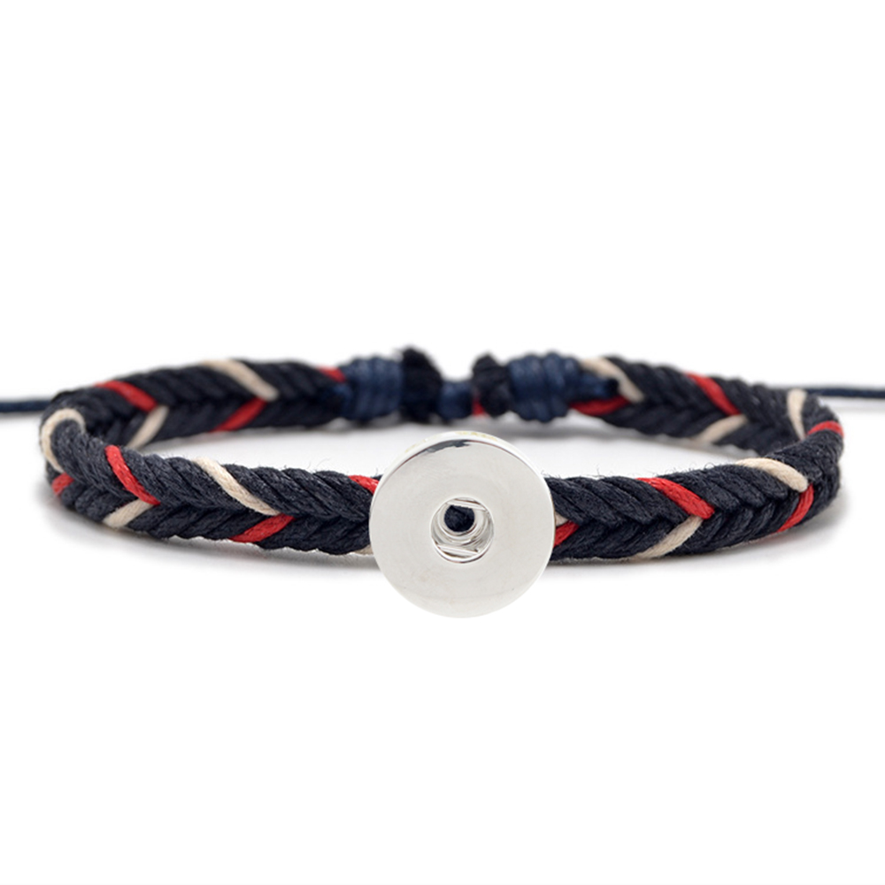 20MM Woven Cotton thread Snap Bracelets