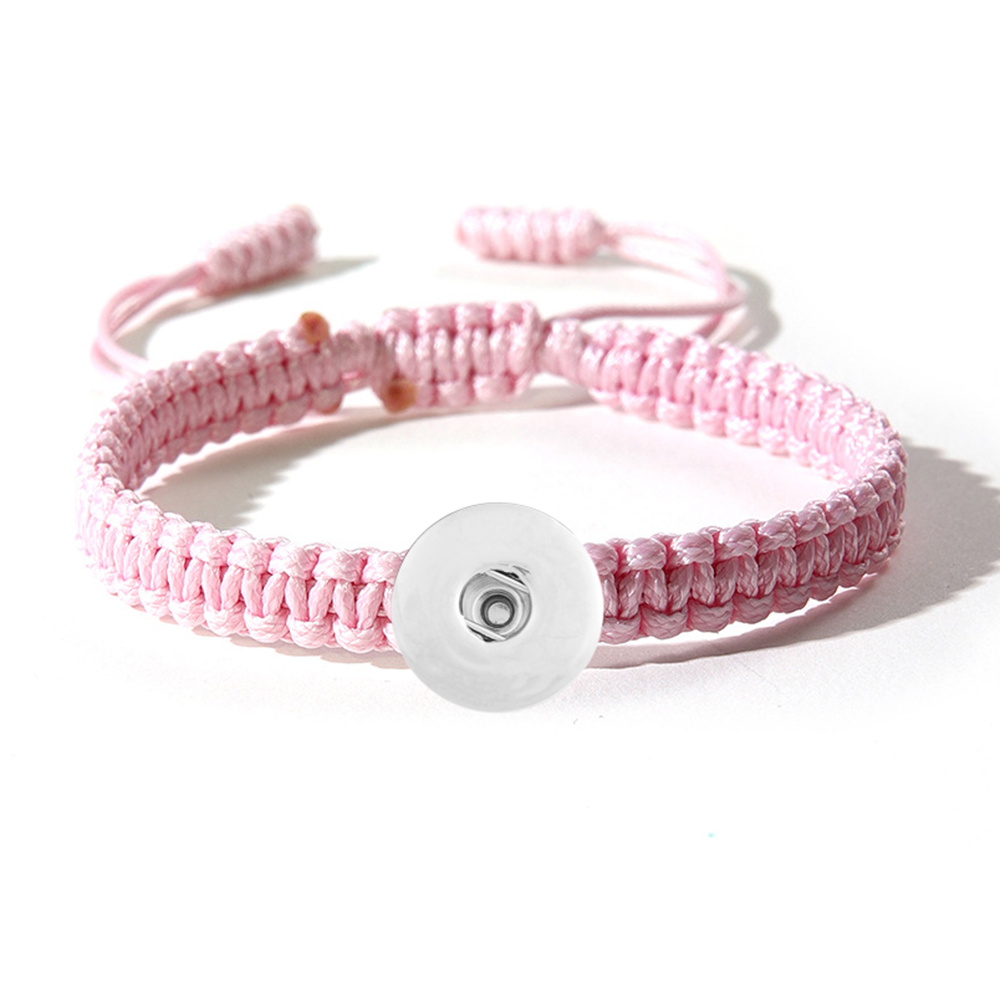 Simple hand-woven snap bracelet