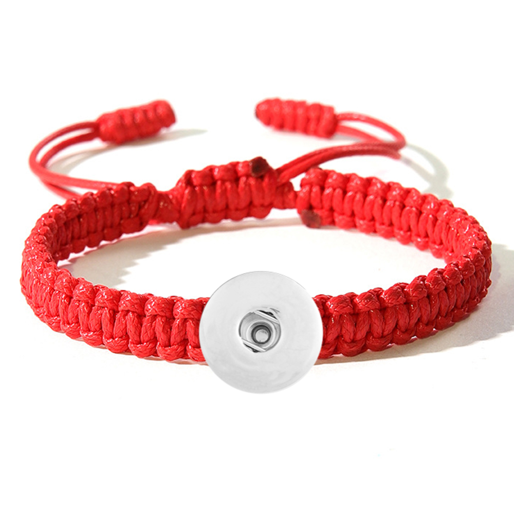 Simple hand-woven snap bracelet