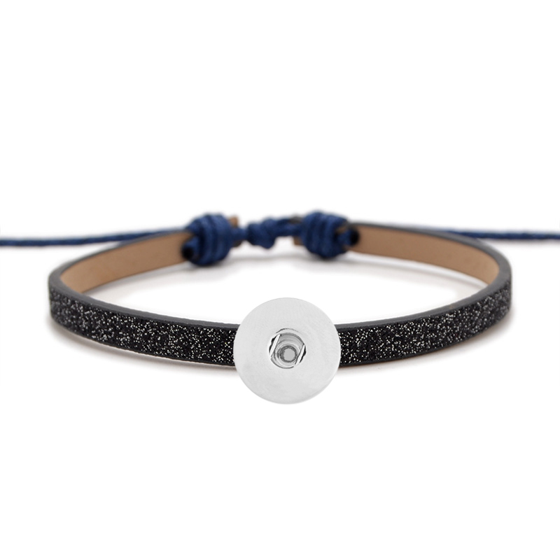 20MM Glitter leather bracelet PU bracelet Snap Bracelets