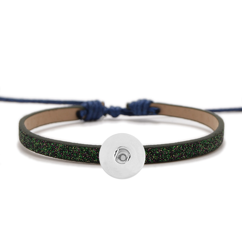 20MM Glitter leather bracelet PU bracelet Snap Bracelets